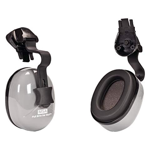 MSA 10129327 Sound Control Classic Helmet Mounted Hearing Protection, dBa 25 – SH, Fits Slotted Full-Brim Hard Hats, Cushioned Ear Pads, Earmuffs Adjustable for Custom Fit. Gray Cover