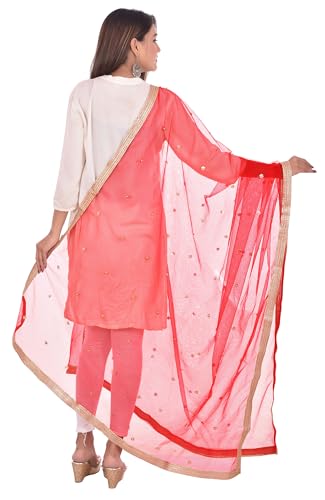 Image of YOUTHQUAKE Women's Embroidered Net Dupatta