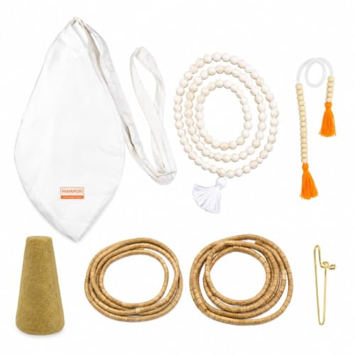 Image of Japa Mala Bag Combo Set | Complete Chanting & Meditation Kit for Daily Mantra Jaap | Pure Cotton White Gomukhi Chanting Bag with 108 Beads Japa Mala, 20 Beads Sakshi Counter Mala, 2 Round & 3 Round Tulsi Mala, Tilak Mitti & Brass Tilak Stamp
