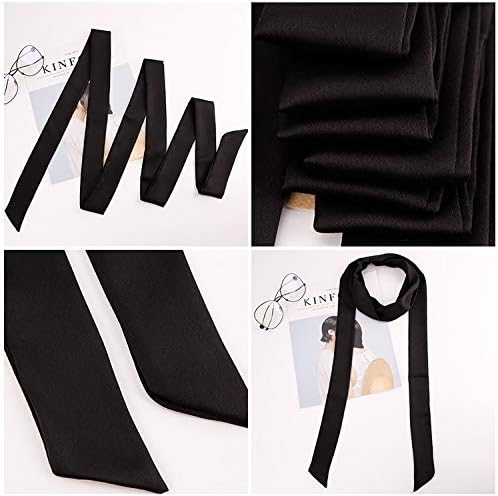Stylish Soft Scarf Ribbon Scarf Long Skinny Satin Belt Sash Necktie Neck Scarf Choker for Women - Image 5