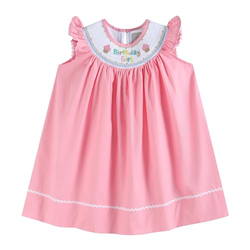 Girls and Toddlers 'Birthday Girl' Smocked Bishop Dress
