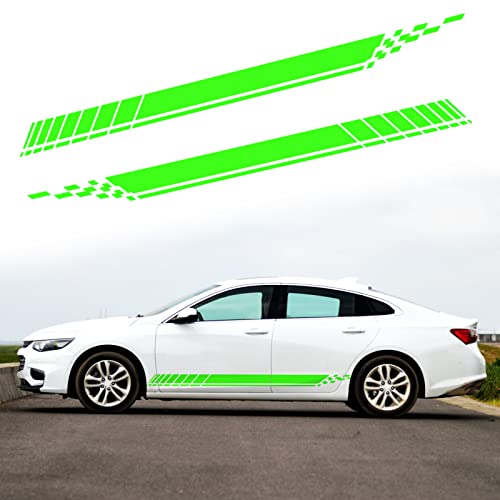Ramuel Car Body Side Stripe Decal Racing Sport Stripes Stickers Graphic Vinyl Decals Door Panel Decal Car Sticker Universal For Car Suv Trucks Accessories Diy Decoration (2Pcs Green) #TOP13
