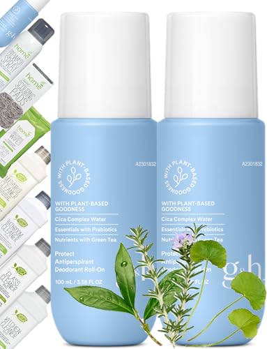 G H Protect Antiperspirant Deodorant All-Skin-Type Roll-On 2X3.38 fl.oz Plant-Based Fast-Drying Long-Lasting Formula Stay Fresh & Dry for 48 Hours w/o White Marks on Skin/Clothes FINAL SALE w/o RETURN