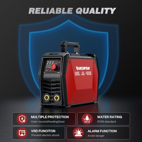 Image of ARCCAPTAIN 205A Stick /Lift TIG Welder with Torch, 120V /240V Welder Machine | Stick /Lift TIG Welding Machine with APP Control, Synergic Control, Large LED Display, 10 Rods, Hot Start, Arc Force