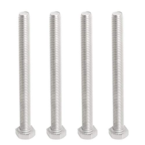 Image of M8 x 80mm Hex Head Bolts Screws Grade 5.8 Stainless Steel, Fasteners Fully Machine Threaded SUS304 4 Pcs