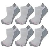 Dr. Motion 6 Pairs Womens Low Cut Ankle Cushioned Breathable Compression Socks (White)