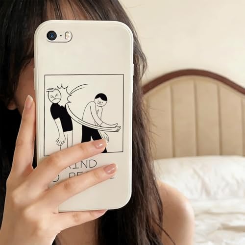 Compatible con iPhone 5/5s/SE Funda para Teléfono de Silicona con Patrón Divertido de Pato con el Dedo Medio