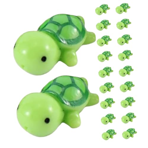 ERINGOGO 20pcs Miniature Green Turtle Figurines Garden Decor Mini Animals for Fairy Garden