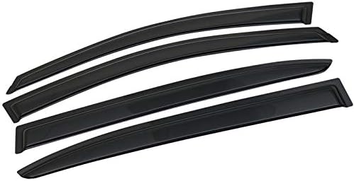 FREEMOTOR802® Tape-on Side Window Visors Wind Deflectors Rain Guards Vent Visors, Compatible with 2013-2017 Honda Accord Sedan, Slim Style Smoke Tinted Acrylic 4 Pieces