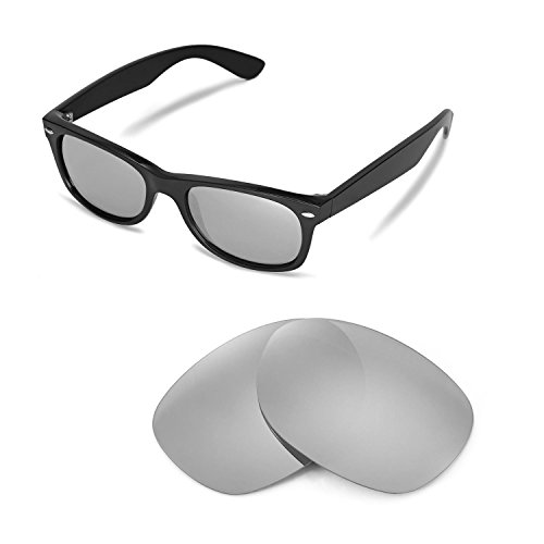 Preisvergleich Produktbild Walleva Ersatzgläser für Ray-Ban Wayfarer RB2132 52mm Sonnenbrille - Mehrfache Optionen (Titanium Mirror Coated - Polarisiert)