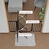 Babelio 29-55 Inch Extra Wide Baby Gate, Metal Dog/Pet Barrier, Pressure Mounted Door for Stairs & Doorways, No Tools and Drilling Needed, Black