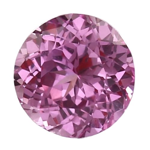 Pierre gemme saphir rose ceylan ronde à facettes 10x10mm pour fabrication de bijoux DIY