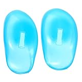 PartyKindom 1Pair Sky Blue Silicone Ear Cover Shields Ear Protection Tool for Hair Dyeing Reusable Ear Protectors for Hair Salon Home Use