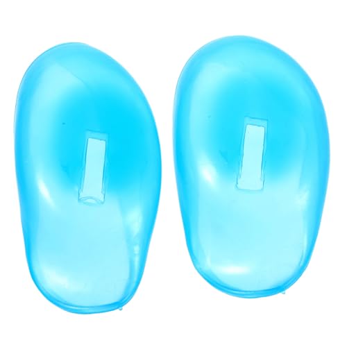 PartyKindom 1Pair Sky Blue Silicone Ear Cover Shields Ear Protection Tool for Hair Dyeing Reusable Ear Protectors for Hair Salon Home Use
