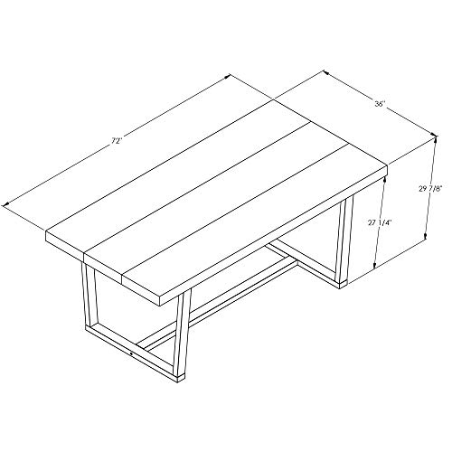 Home Accent Furnishings 72" Rustic Solid Wood Dining Table - Mahogany Finish #TOP1