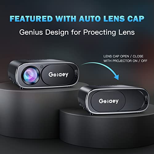 【Auto Focus】Projector With Wifi 6 And Bluetooth 5.2 With 100'' Screen, Goiaey 490 Ansi Native 1080P 4K Support Movie Video Projector, Auto 6D Keystone, Portable Projector For Ios/Android/Tv Stick/Ps5 #TOP2