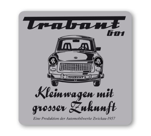 Logoshirt®️ Trabant 601 I Kleinwagen mit grosser Zukunft I Untersetzer | Kork | 10x10cm | langlebiger Druck | Lizenziertes Originaldesign