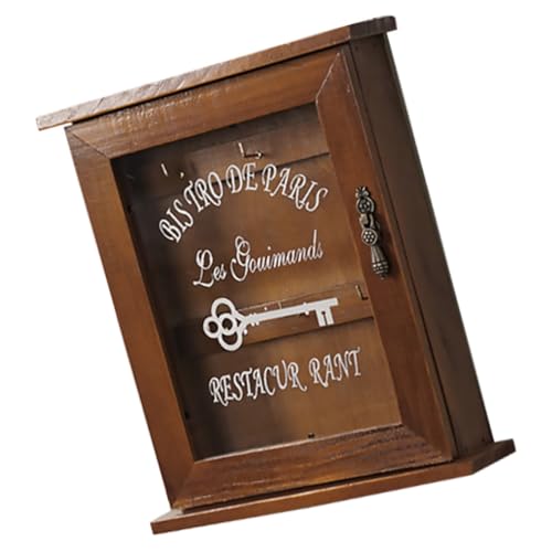 Zerodeko Estuche para Llaves Colgante de Madera, Caja Multiusos para Almacenamiento en Pasillo, Diseño Clásico en Acrílico Color Antiguo, Práctico Organizador para Hogar y Oficina