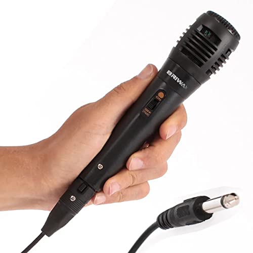 Kit 2 Microfone Dinâmico Profissional Com Cabo 5 Metros P10 para Karaokê Caixa de Som e Instrumentos