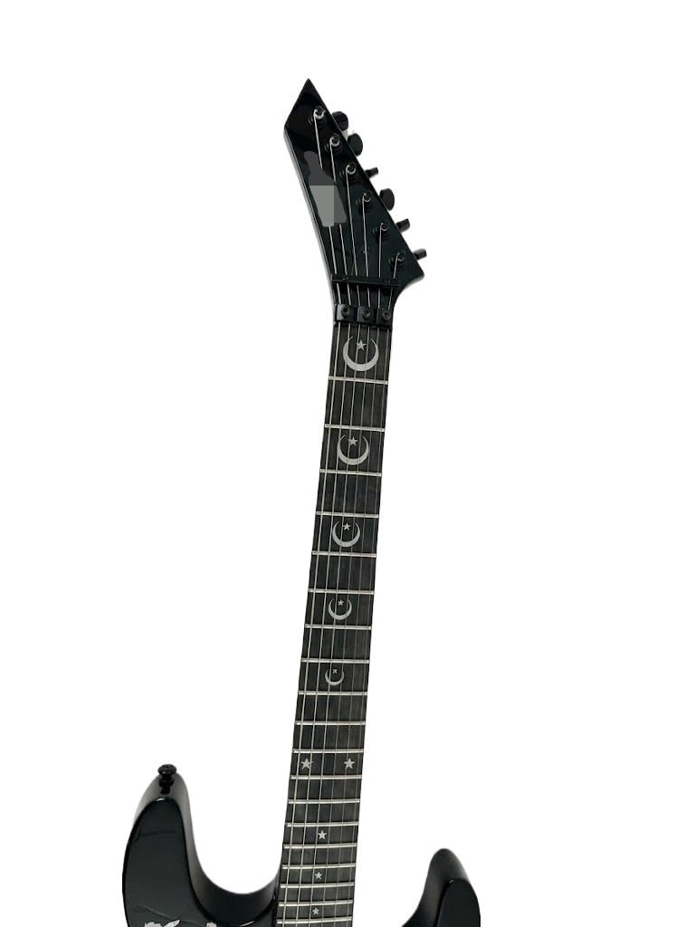 Chitarra elettrica a corpo solido, grafica Black Occult Spirit Board con doppio humbucker e tremolo di bloccaggio, 6 corde a grandezza naturale for heavy metal (Guitarra Eléctrica)