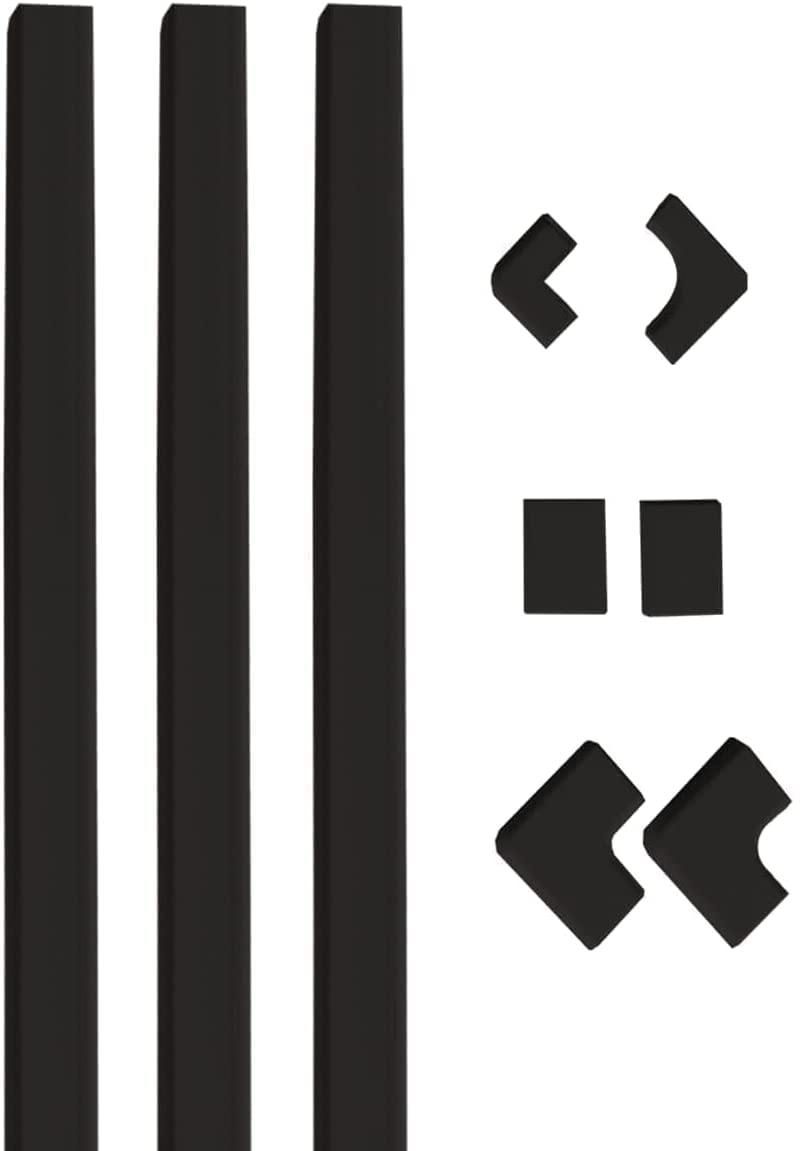 ECHOGEAR On-Wall Cable Raceway Kit in Black for Hiding Up to 4 Cords - Easy Peel & Stick Install Helps Conceal & Organize Cables from Mounted TVs & Other Electronics - Customize Your Cable Management