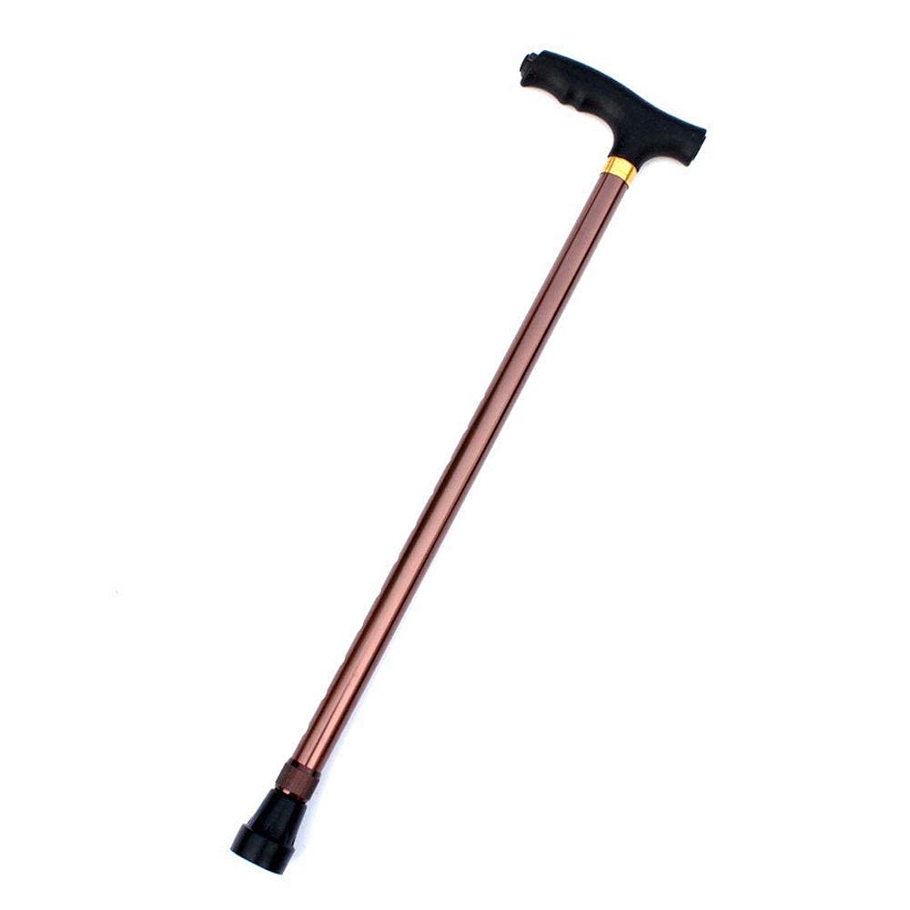 MRKU Bastón Plegable para Personas Mayores, de Aluminio, Ligero, Antideslizante, Ajustable, portátil, para Viajes, bastón de Trekking de Altura Ajustable, Ajuste de 10 velocidades con luz LED