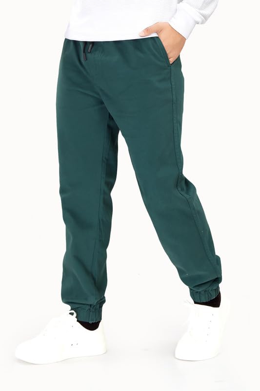 Image of UNOseven Boys Cotton Jogger Pant - Slim Fit - Teal Green - Size XL