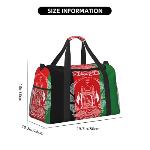 Sac de nuit imprimé drapeau Afghanistan pour le week-end et le sport