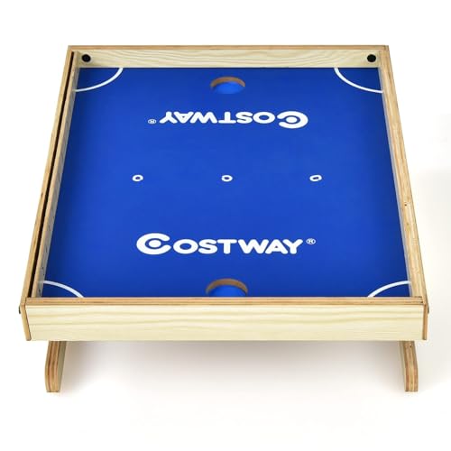 FANTASK Magnetyczny stolik do gry planszowej, 45 x 33,5 cm, magnetyczny dla 2 osób, stół do gry w piłkarzyki z 2 piłkami i 2 magnetycznymi uchwytami, drewniana gra zręcznościowa dla dzieci i dorosłych