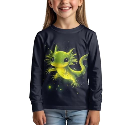 Image of Girls Long Sleeve Shirt with Cute Graphic Casual Pullover Tops 3-16Y