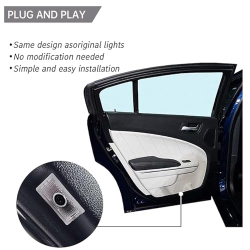 Luz LED para puerta de coche JEBEST 2 unidades miniatura 2