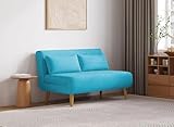 Tissu DecoInParis Canapé clic clac 2 Places en Tissu Bleu Turquoise Tonka