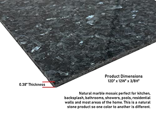 12X12X3/8" Blue Pearl Granite Floor Tile Flooring Bathroom Wall Backsplash Entrance Foyer Fireplace Kitchen Countertops - 12 X 12 Polished Tile #TOP3