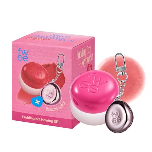 fwee Blurry Pudding Pot + Keychain SET | Airbrushed Blush & Lip, Buildable Pigment, Long-lasting, Lightweight, Easy to Blend, Natural Soft Matte Finish Makeup – Skirt (Peachy Pink) | 0.17 oz