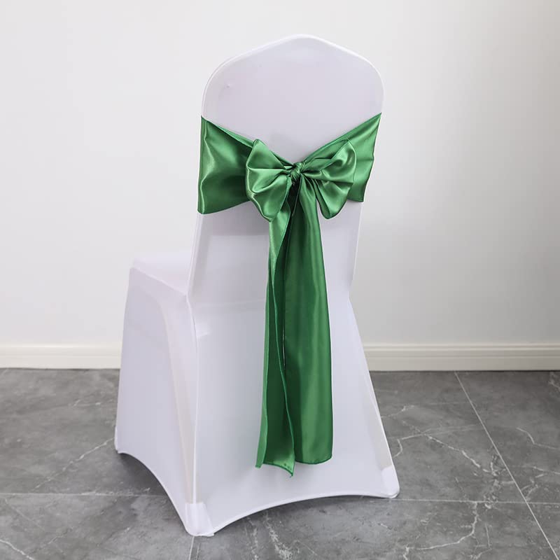 10/50/100 szt./Wstążka DIY Krawaty na Imprezę Imprezę Hotel Bankiet Krzesła Dekoracje-Czerwony, 50 szt. ，Fiołki na pokrowce na krzesła(Stone Green,100pcs)