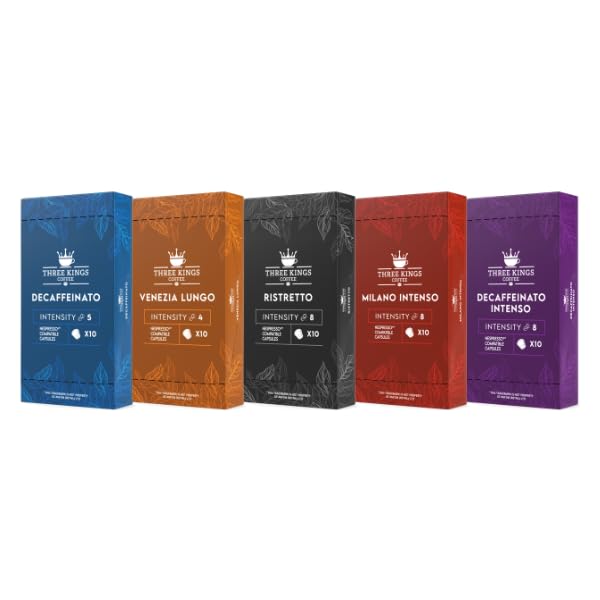 100 Espresso Compatible Coffee Capsules Three Kings Coffee (Mixed Variety Pack)