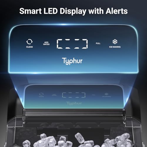 Image of Typhur Fast Nugget Ice Maker, 35 lbs /24H Soft Crushed Ice Machine Countertop with Self-Cleaning Pump & 8-Pack Cleaners, Includes Dual Ice Scoops, Ideal for Office, Bar, Kitchen Use (Charcoal Black)