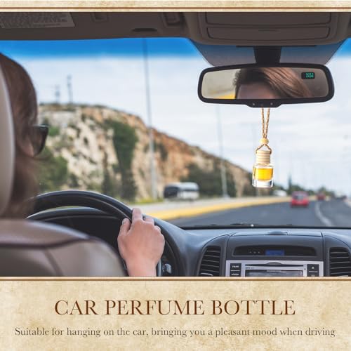 Domensi 600 Pieces Hanging Car Diffuser Air Freshener Bottle Bulk Empty Glass Refillable Perfume Bottles Oil Diffuser Aromatherapy Pendant for Auto Interior Ornaments Decor (Clear) by Domensi - Image 4