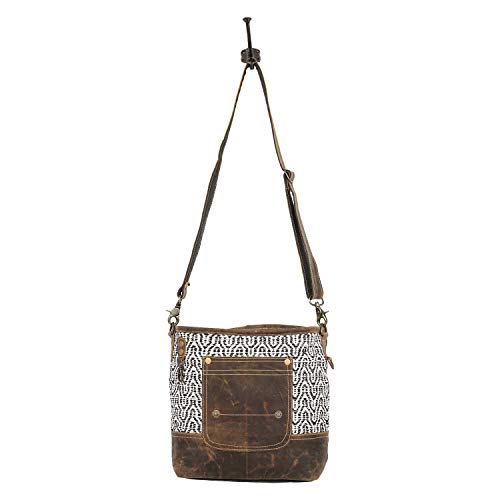 Myra Bag Burnt Sienna Upcycled Canvas Cotton & Leather Shoulder Bag S-1543 #TOP4