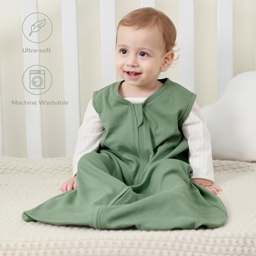 Image of JELLYMONI Baby Sleep Sack 18-24 Months 100% Cotton Wearable Blanket, 0.5 TOG Soft Lightweight Toddler Sleeping Sack 3 Pack 2-Way Zipper Newborn Sleep Sacks