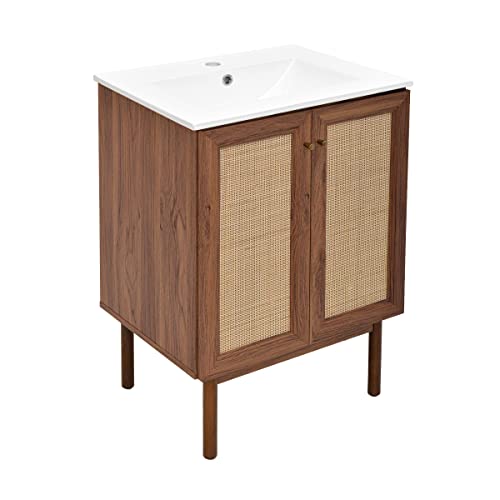 Image of Classe 24 inch Bathroom Vanity in Dark Walnut Bath Sink Cabinet Sink Included