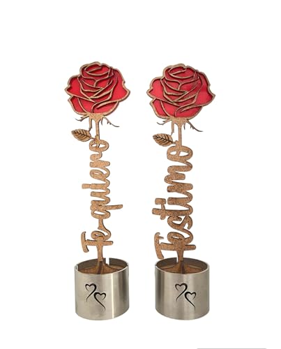 Rosa madera y metacrilato personalizable...