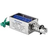 Heschen Electroimán de solenoide, HS-1564B, 3A, carrera de 20mm,