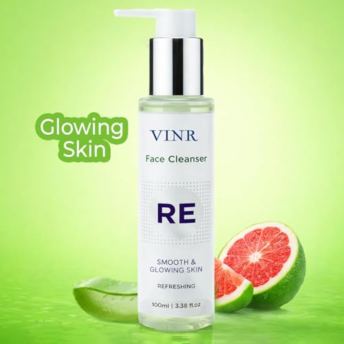 Image of VINR Refreshing Face wash with 5% Niacinamide & 0.5% Hyaluronic Acid | Gentle Cleanser for Wrinkles & Dull Skin | Infused With Vitis Vinifera| Anti Aging For Men & Women | 300ml (Pack of 3)
