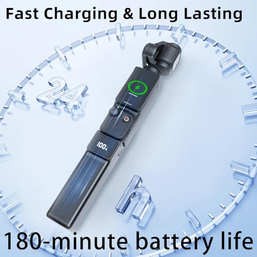 Image of Pocket3 /4 Battery Handle For DJI osmo Pocket 3 Extended Accessories 5000mAh provides 180 Minutes Mobile Power With MINI Tripod Battery Handle（USB-C Does not support all output） (DJI osmo Pocket 4)