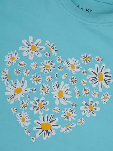 Image of Gini & Jony Girls Printed Cotton Round Neck Half Sleeve Knits Top