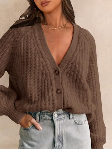 Image of PRETTYGARDEN Womens Sweaters 2025 Long Sleeve Open Front Chunky Cardigan Sweaters for Women Dressy Short Cardigans