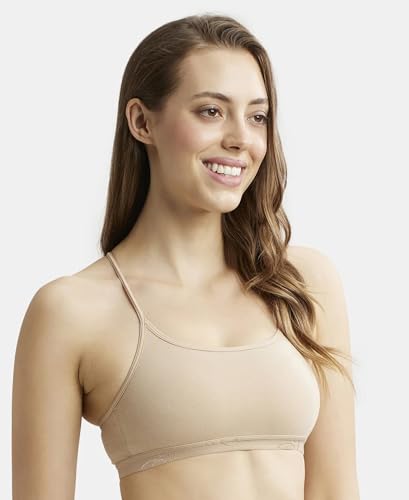 Image of Jockey 1351 Women Super Combed Cotton Elastane Stretch Multiway Styled Crop Top with Adjustable Straps and StayFresh Treatment