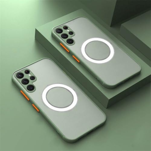 Coque magnétique Samsung S22 mate pour chargeur sans fil auto