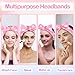 Riceshoot 25 Pcs Pink Spa Headband Bulk Bow Hair Band for Washing Face Soft Coral Fleece Skincare Headbands Elastic Bowknot Hair Band Hairlace Shower Head Wraps Gifts for Women